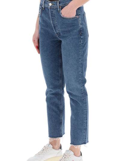 Agolde high-waisted straight cropped jeans in the