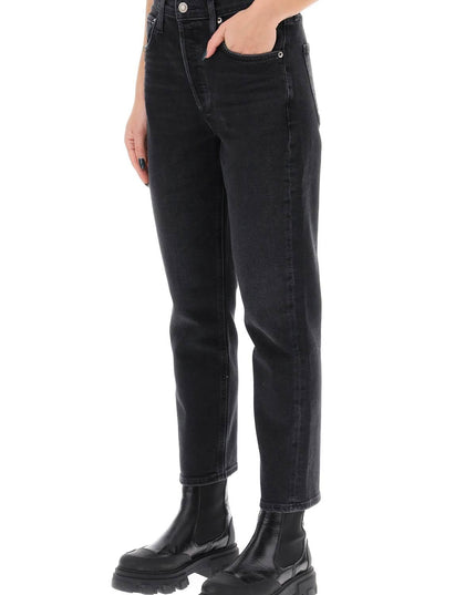 Agolde riley high-waisted cropped jeans