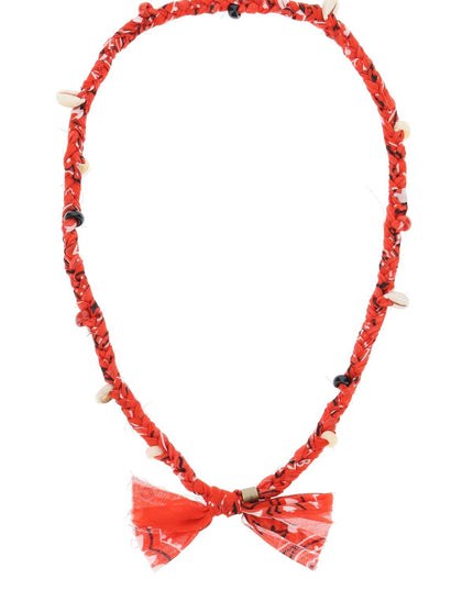 Alanui bandana newcklace-women > accessories > jewellery > necklaces-Alanui-os-Red-Urbanheer