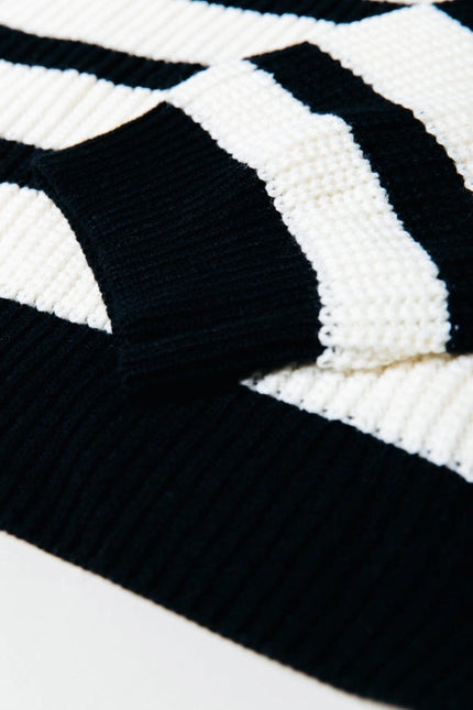 Alba Stripe Knit | Black/White