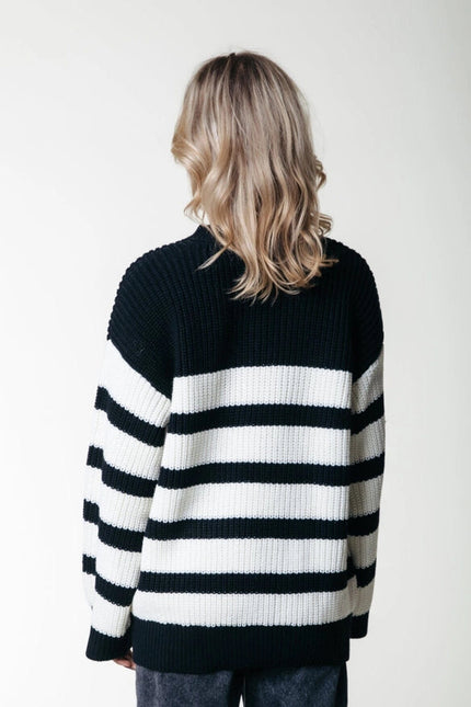 Alba Stripe Knit | Black/White