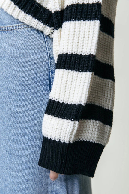 Alba Stripe Knit | Black/White