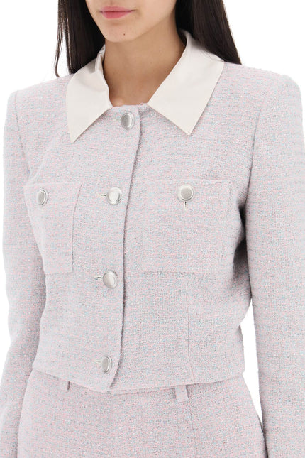 Alessandra rich cropped jacket in tweed boucle'-women > clothing > jackets > casual jackets-Alessandra Rich-40-Mixed colours-Urbanheer