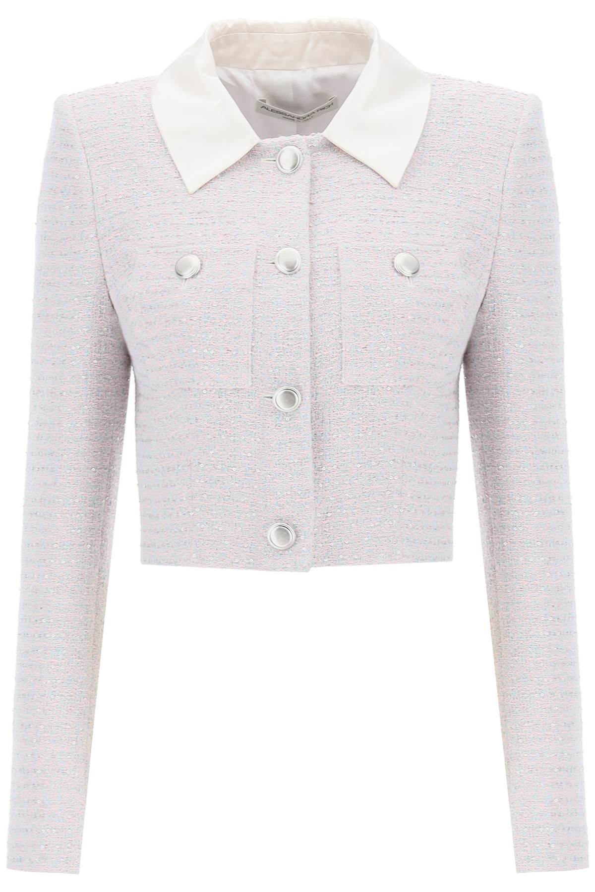 Alessandra rich cropped jacket in tweed boucle'-women > clothing > jackets > casual jackets-Alessandra Rich-40-Mixed colours-Urbanheer