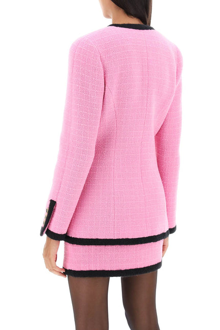 Alessandra rich double-breasted boucle tweed jacket-women > clothing > jackets > blazers and vests-Alessandra Rich-40-Pink-Urbanheer