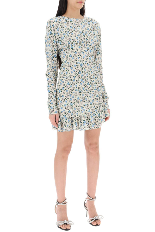 Alessandra rich draped mini dress with floral pattern-women > clothing > dresses > mini-Alessandra Rich-Urbanheer