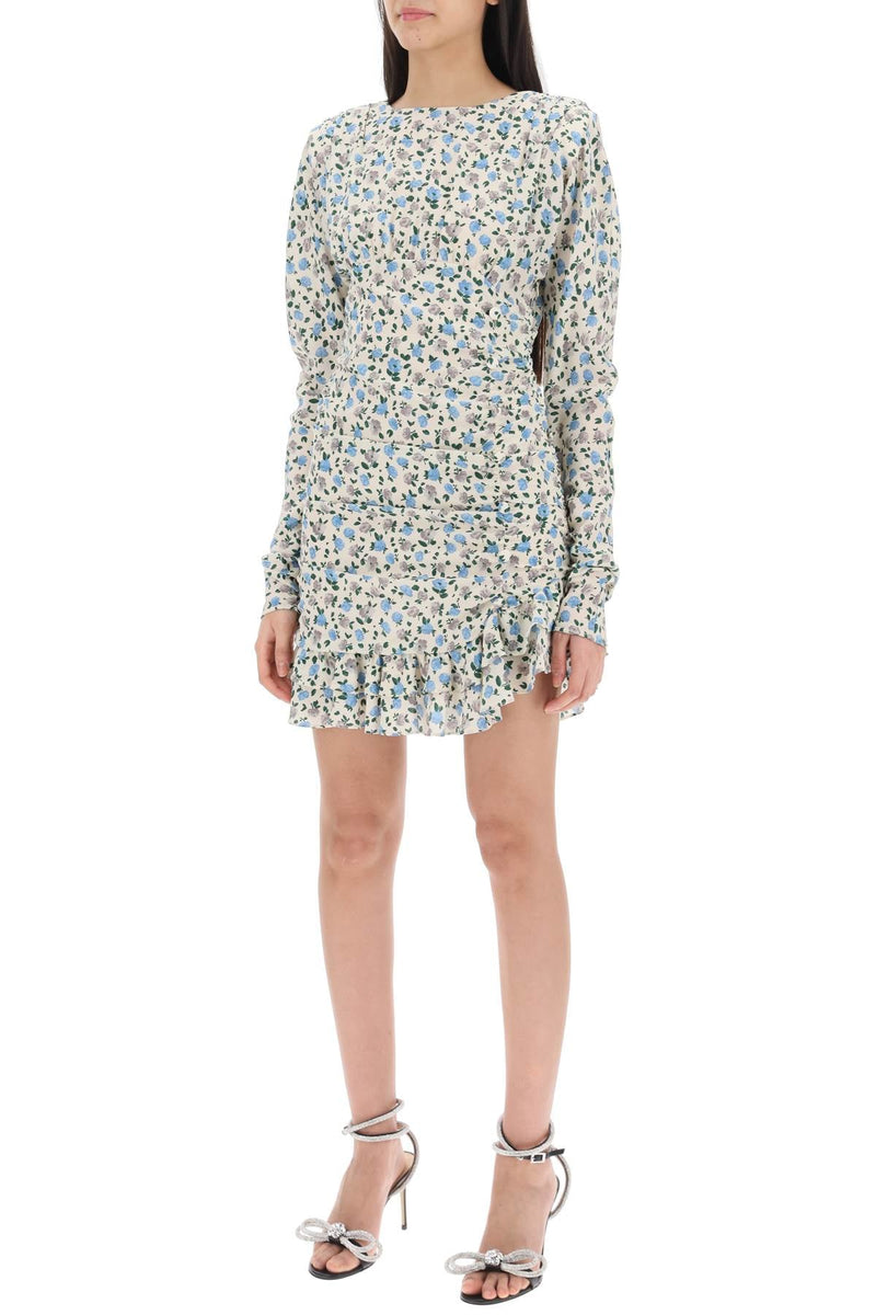 Alessandra rich draped mini dress with floral pattern-women > clothing > dresses > mini-Alessandra Rich-Urbanheer