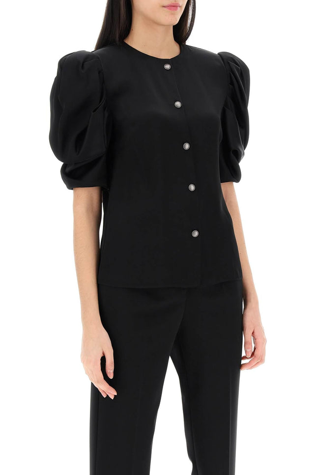 Alessandra rich envers satin blouse with bouffant sleeves-women > clothing > shirts and blouses > shirts-Alessandra Rich-Urbanheer