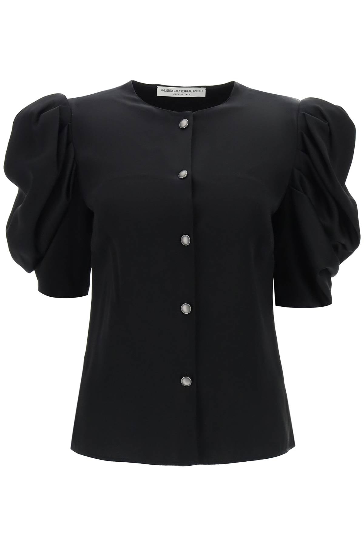 Alessandra rich envers satin blouse with bouffant sleeves-women > clothing > shirts and blouses > shirts-Alessandra Rich-Urbanheer