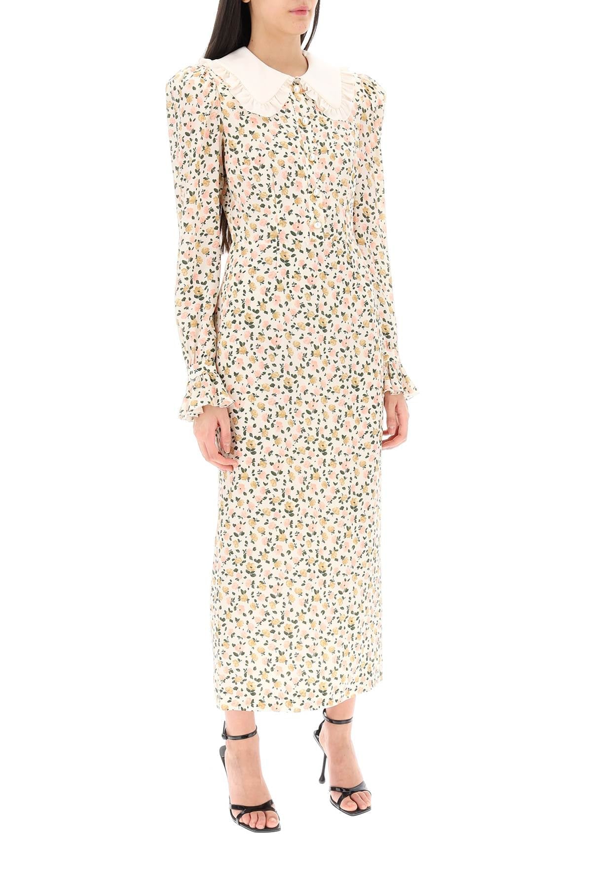 Alessandra rich floral shirt dress-women > clothing > dresses > midi-Alessandra Rich-40-Neutro-Urbanheer