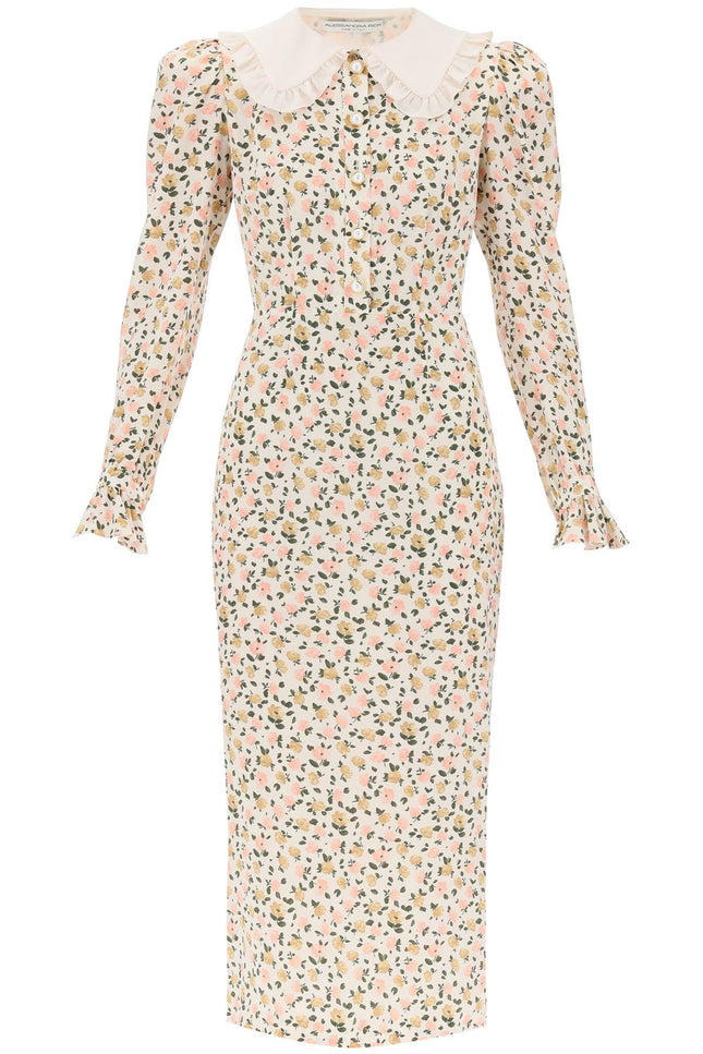 Alessandra rich floral shirt dress-women > clothing > dresses > midi-Alessandra Rich-40-Neutro-Urbanheer