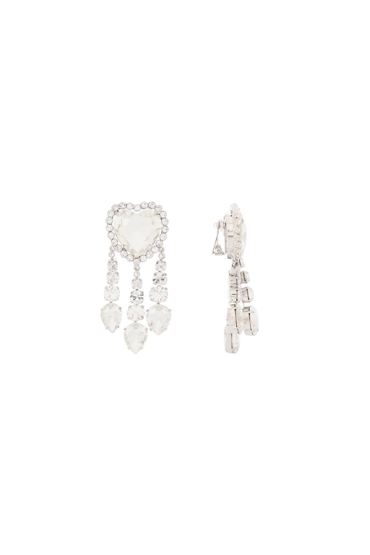 Alessandra rich heart earrings with pendants-women > accessories > jewellery > earrings-Alessandra Rich-os-Silver-Urbanheer