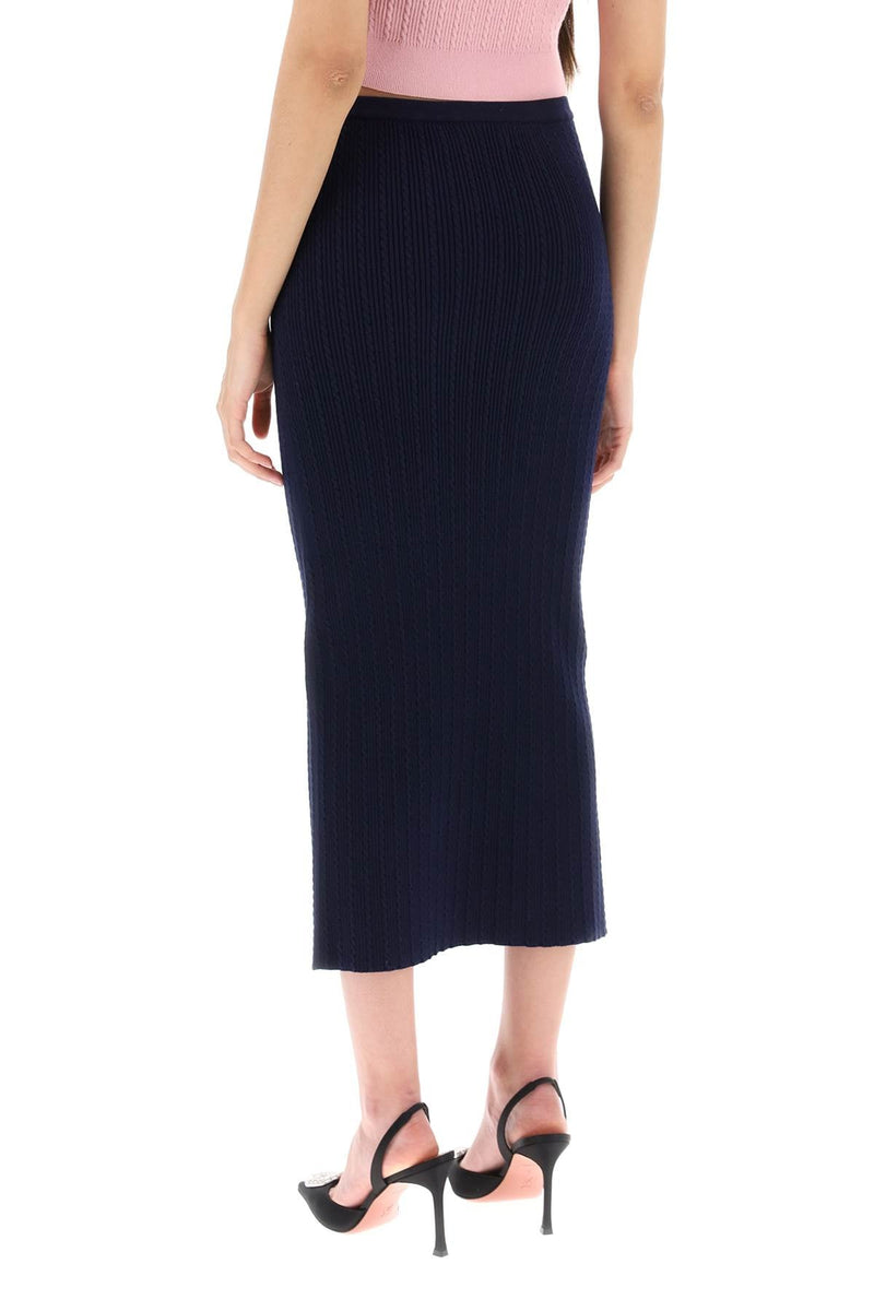 Alessandra rich knitted pencil skirt-women > clothing > skirts > midi-Alessandra Rich-38-Blue-Urbanheer