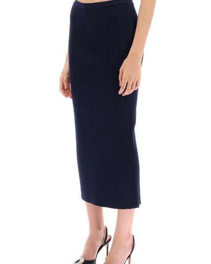 Alessandra rich knitted pencil skirt-women > clothing > skirts > midi-Alessandra Rich-38-Blue-Urbanheer