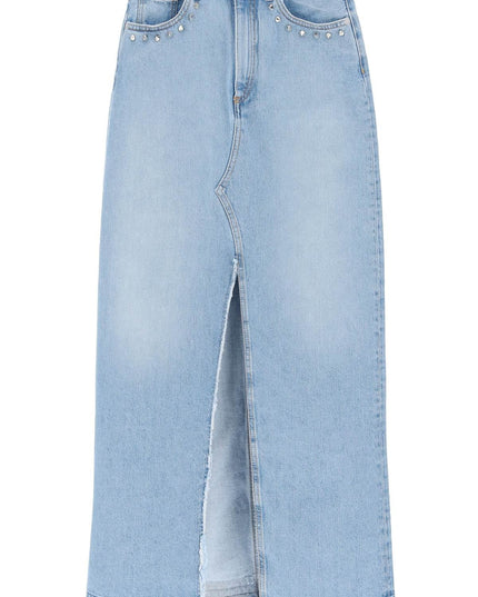 Alessandra rich long denim skirt with studs-women > clothing > skirts > maxi-Alessandra Rich-27-Light blue-Urbanheer