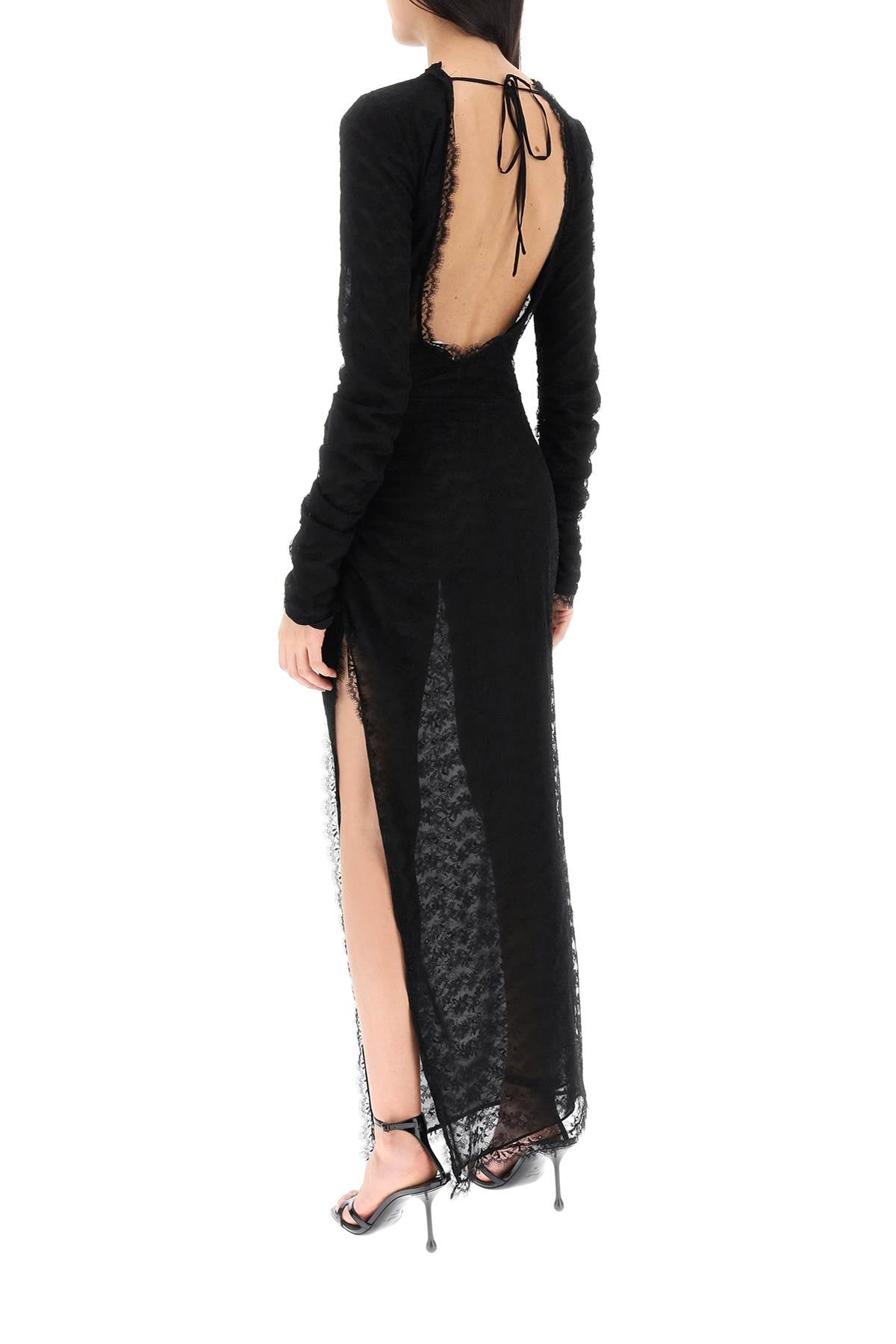 Alessandra rich long lace gown-women > clothing > dresses > maxi-Alessandra Rich-40-Black-Urbanheer