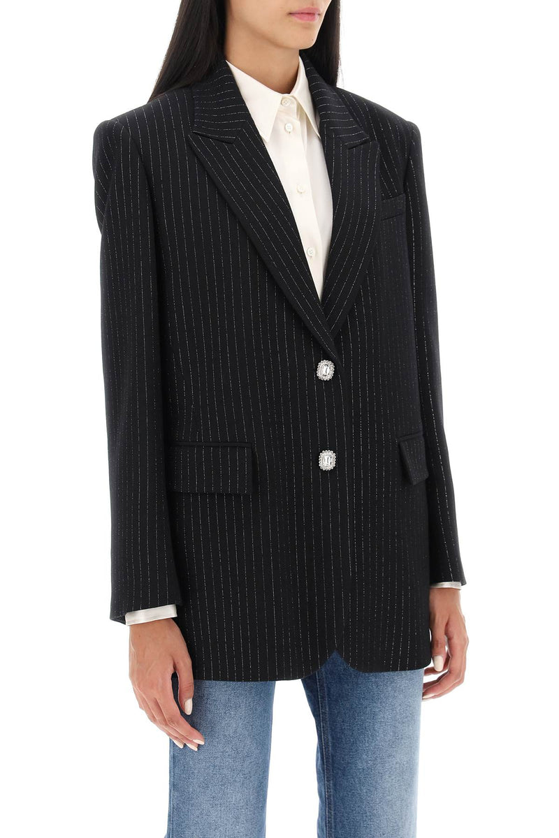 Alessandra rich lurex-pinstriped jacket-women > clothing > jackets > blazers and vests-Alessandra Rich-Urbanheer
