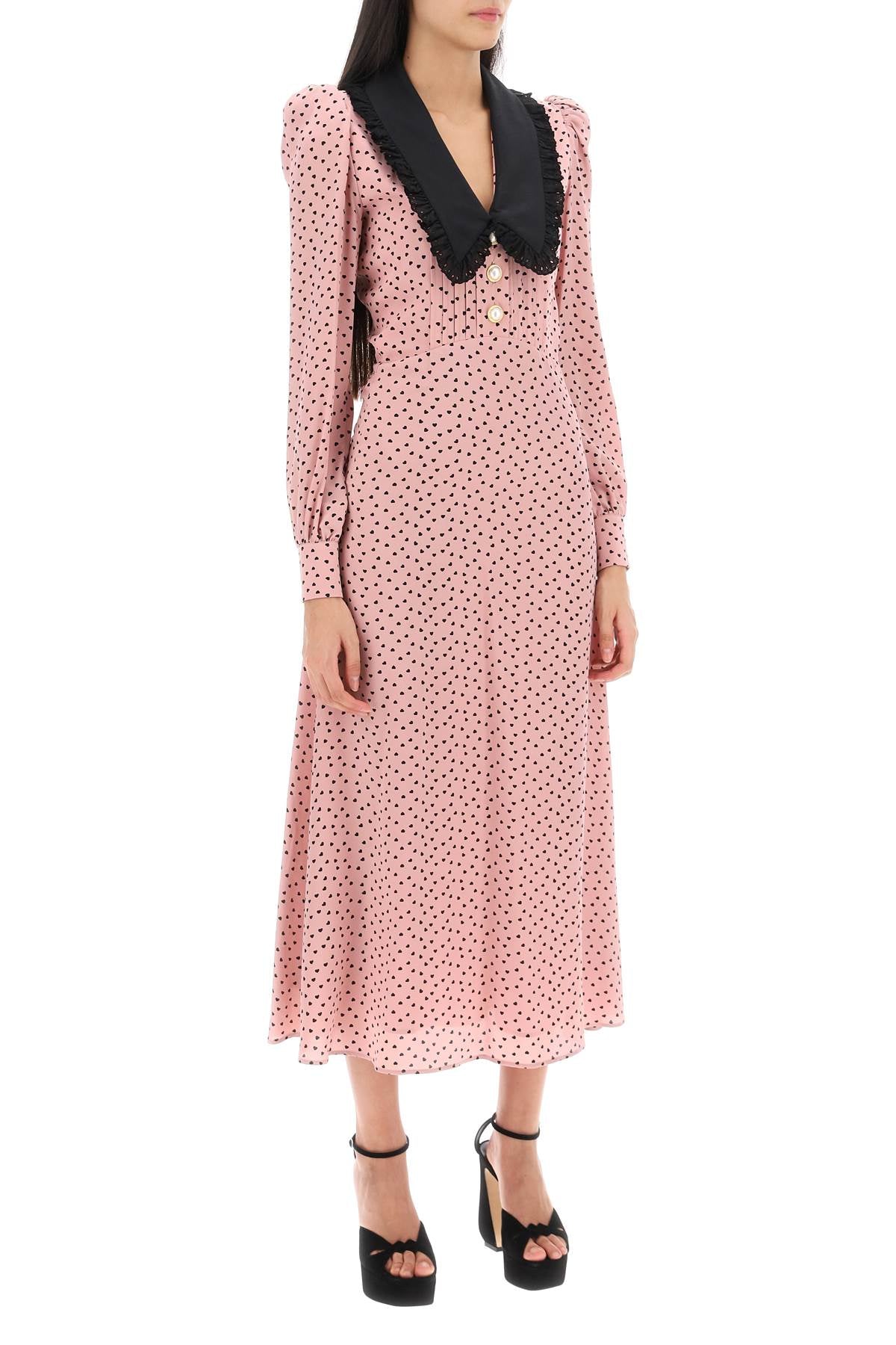 Alessandra rich midi dress with contrasting collar-women > clothing > dresses > midi-Alessandra Rich-38-Mixed colours-Urbanheer