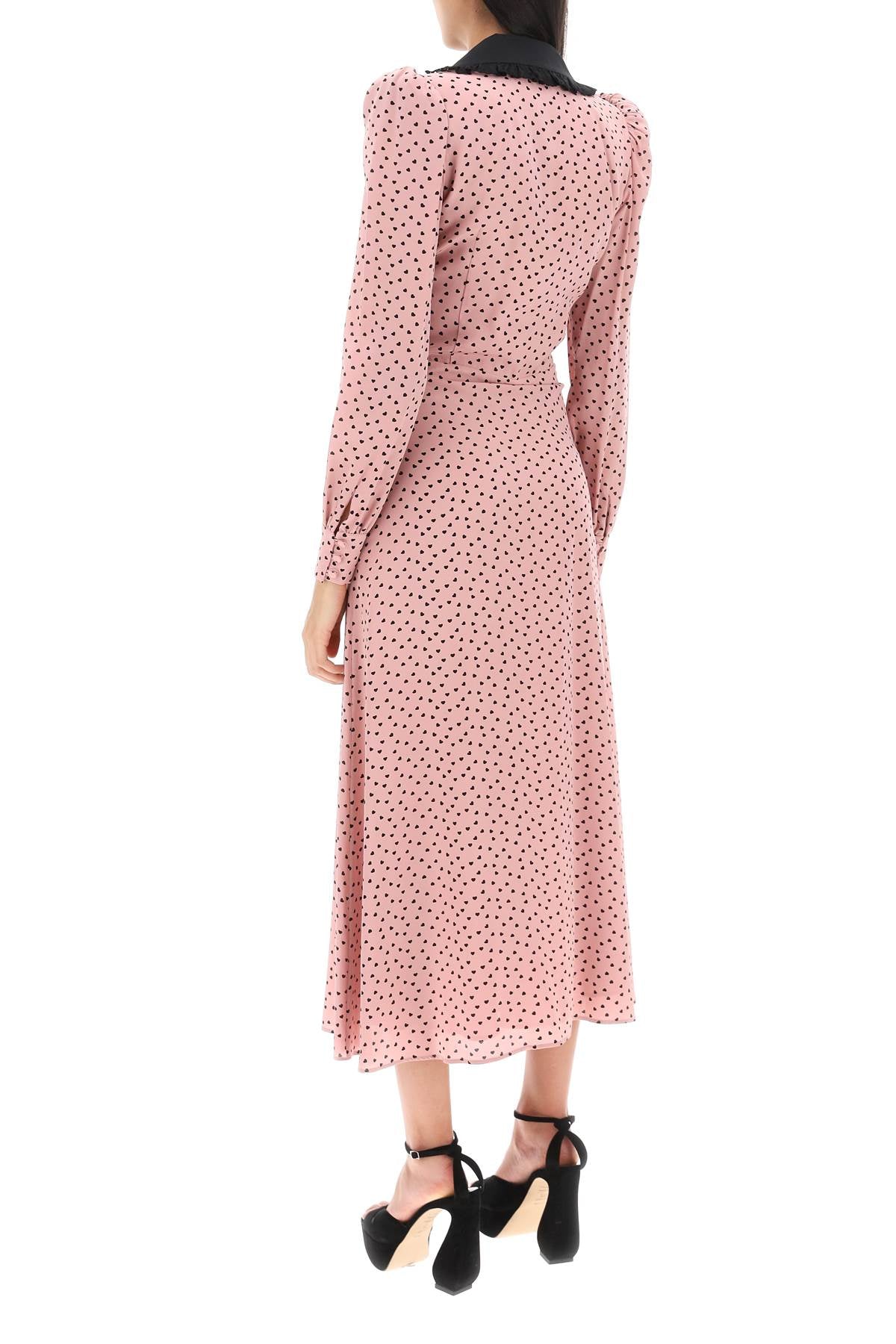 Alessandra rich midi dress with contrasting collar-women > clothing > dresses > midi-Alessandra Rich-38-Mixed colours-Urbanheer