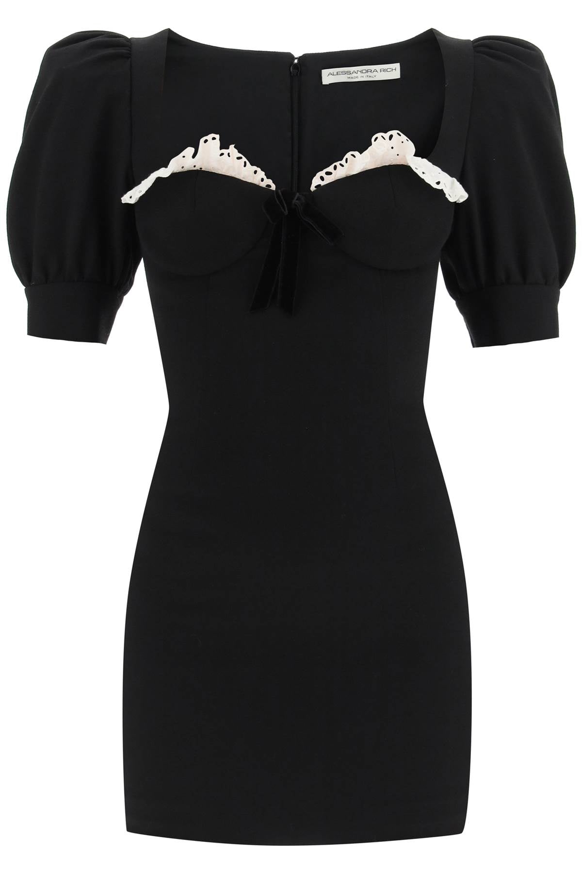 Alessandra rich mini dress with lace-women > clothing > dresses-Alessandra Rich-Urbanheer