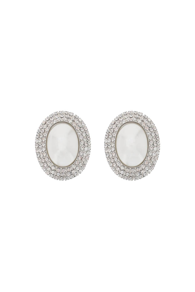 Alessandra rich oval earrings with pearl and crystals-women > accessories > jewellery > earrings-Alessandra Rich-os-Mixed colours-Urbanheer