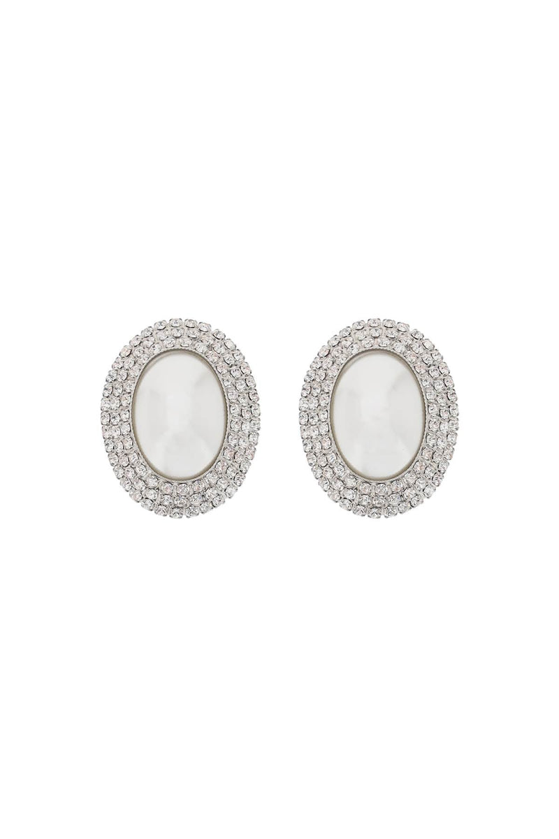 Alessandra rich oval earrings with pearl and crystals-women > accessories > jewellery > earrings-Alessandra Rich-os-Mixed colours-Urbanheer