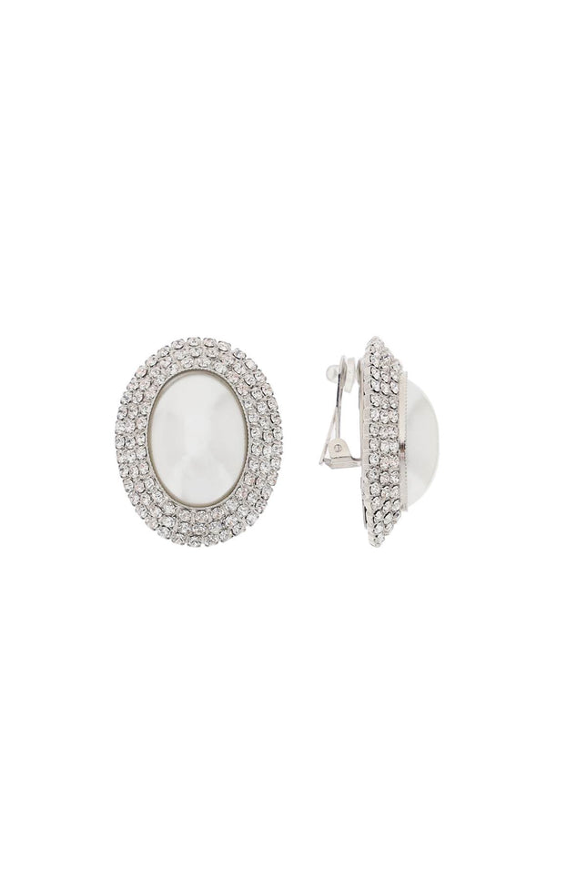 Alessandra rich oval earrings with pearl and crystals-women > accessories > jewellery > earrings-Alessandra Rich-os-Mixed colours-Urbanheer