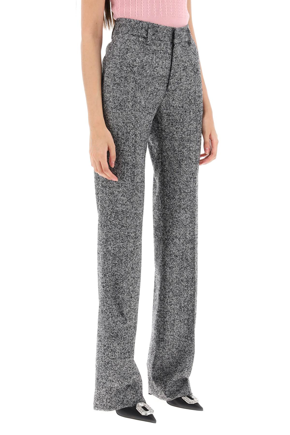 Alessandra rich pants with herringbone motif-women > clothing > trousers-Alessandra Rich-Urbanheer