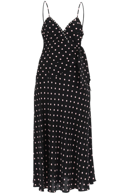 Alessandra rich polka dot slip dress with studs and rhinestones-women > clothing > dresses > midi-Alessandra Rich-Urbanheer