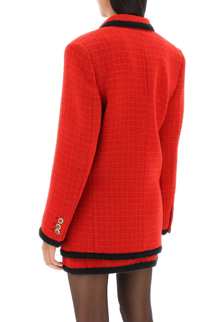 Alessandra rich single-breasted boucle tweed jacket-women > clothing > jackets > blazers and vests-Alessandra Rich-40-Red-Urbanheer