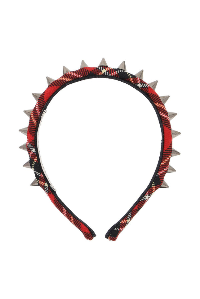 Alessandra rich tartan headband with spike-women > accessories > hats and hair accessories > hair accessories-Alessandra Rich-os-Red-Urbanheer