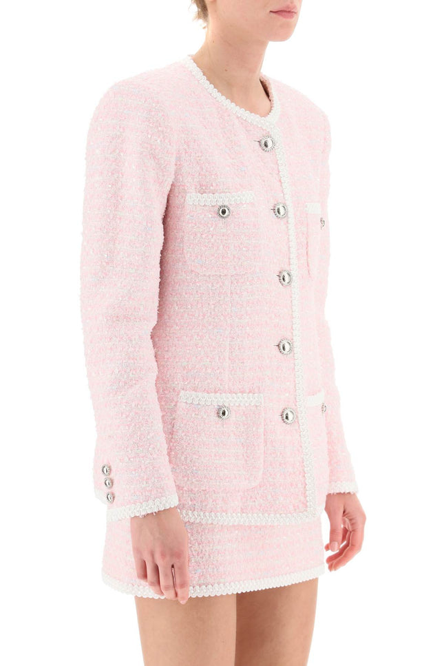 Alessandra rich tweed jacket-women > clothing > jackets > casual jackets-Alessandra Rich-40-Pink-Urbanheer