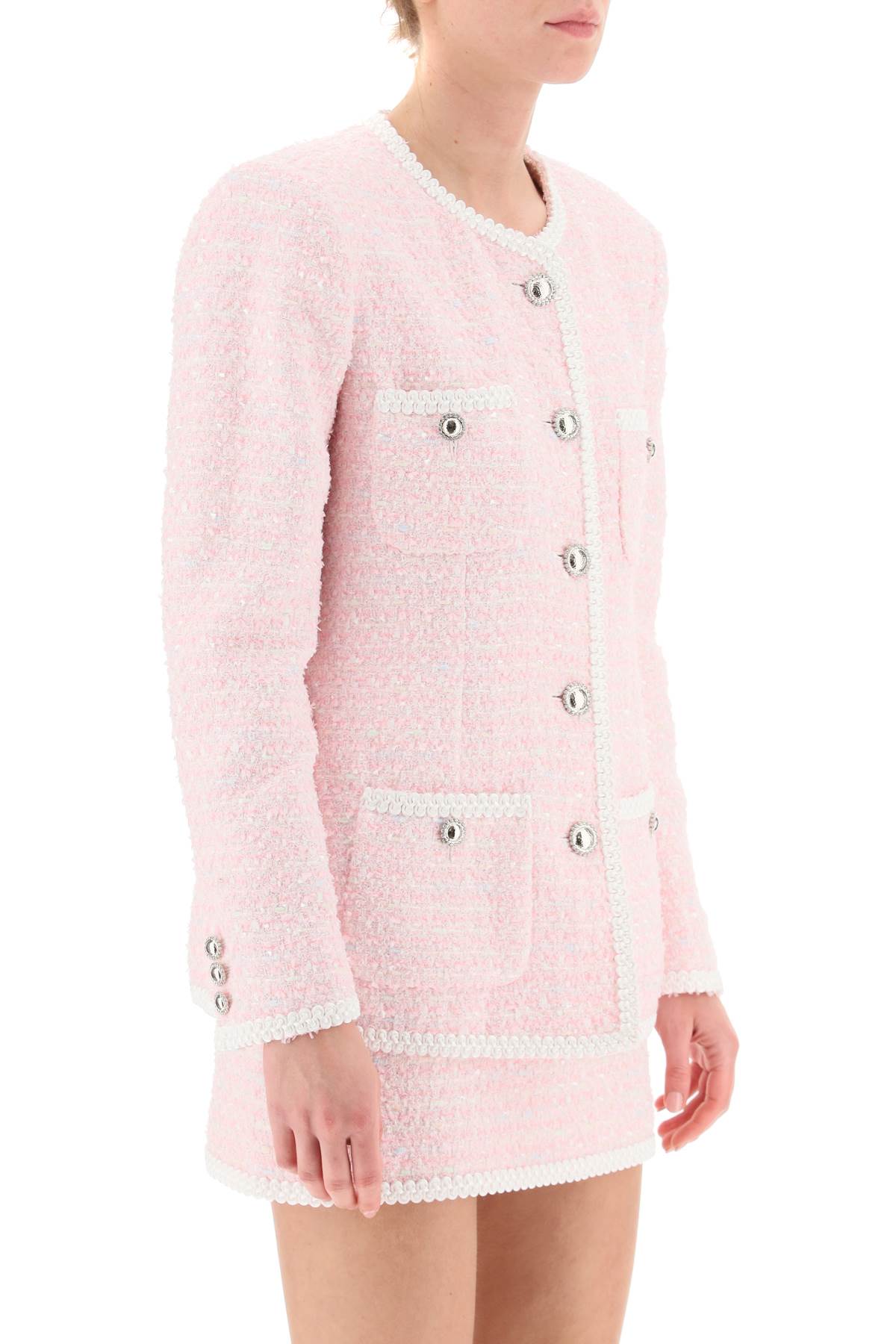 Alessandra rich tweed jacket-women > clothing > jackets > casual jackets-Alessandra Rich-40-Pink-Urbanheer