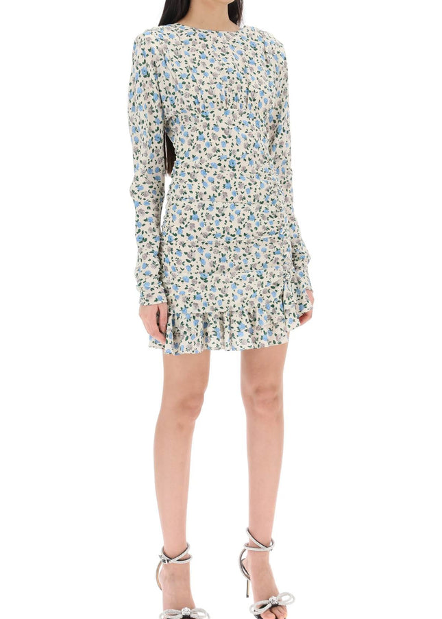 Alessandra Rich draped mini dress with floral pattern