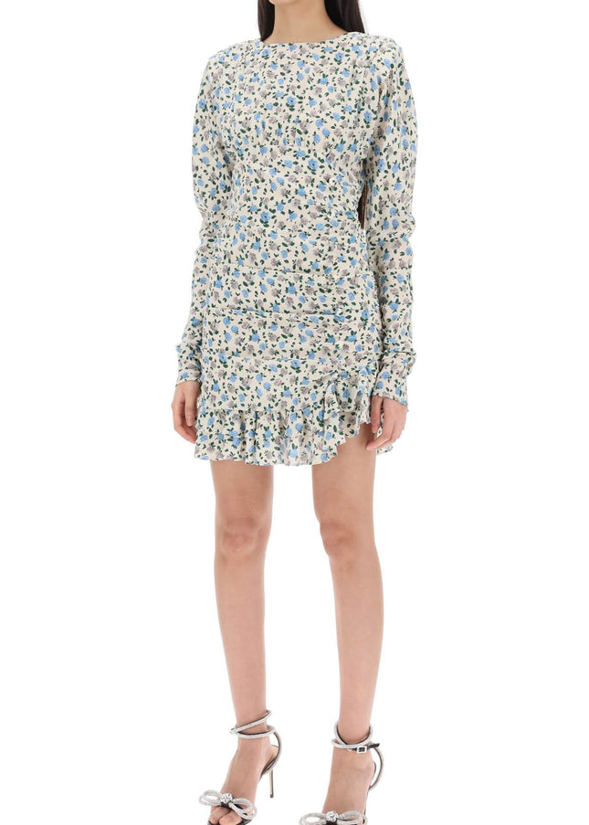 Alessandra Rich draped mini dress with floral pattern