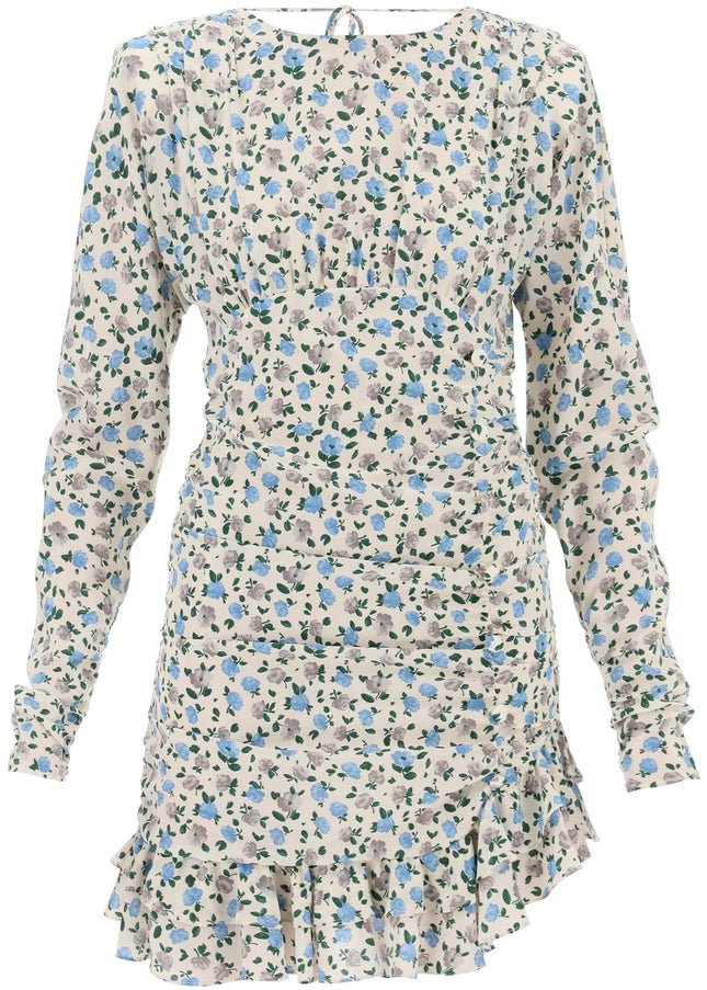 Alessandra Rich draped mini dress with floral pattern