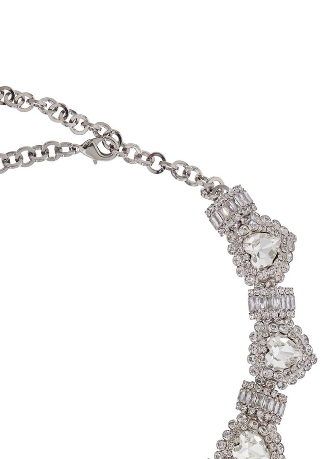 Alessandra Rich heart necklace in hypoallergenic silver crystal