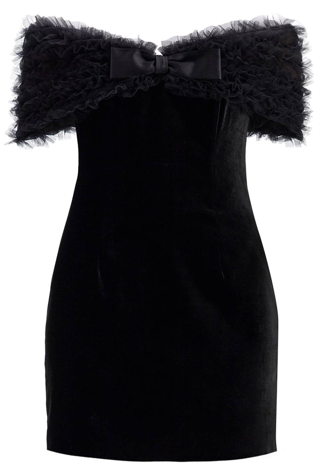 Alessandra Rich velvet off-shoulder mini dress