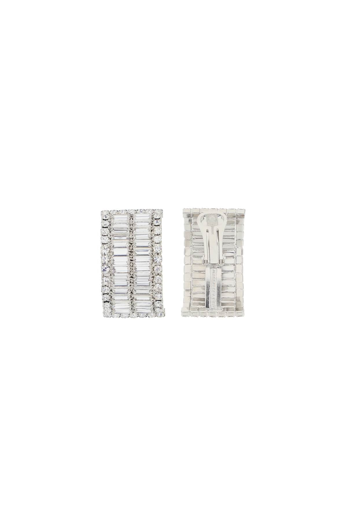 Alessandra rich clip-on earrings with crystals-women > accessories > jewellery > earrings-Alessandra Rich-os-Silver-Urbanheer