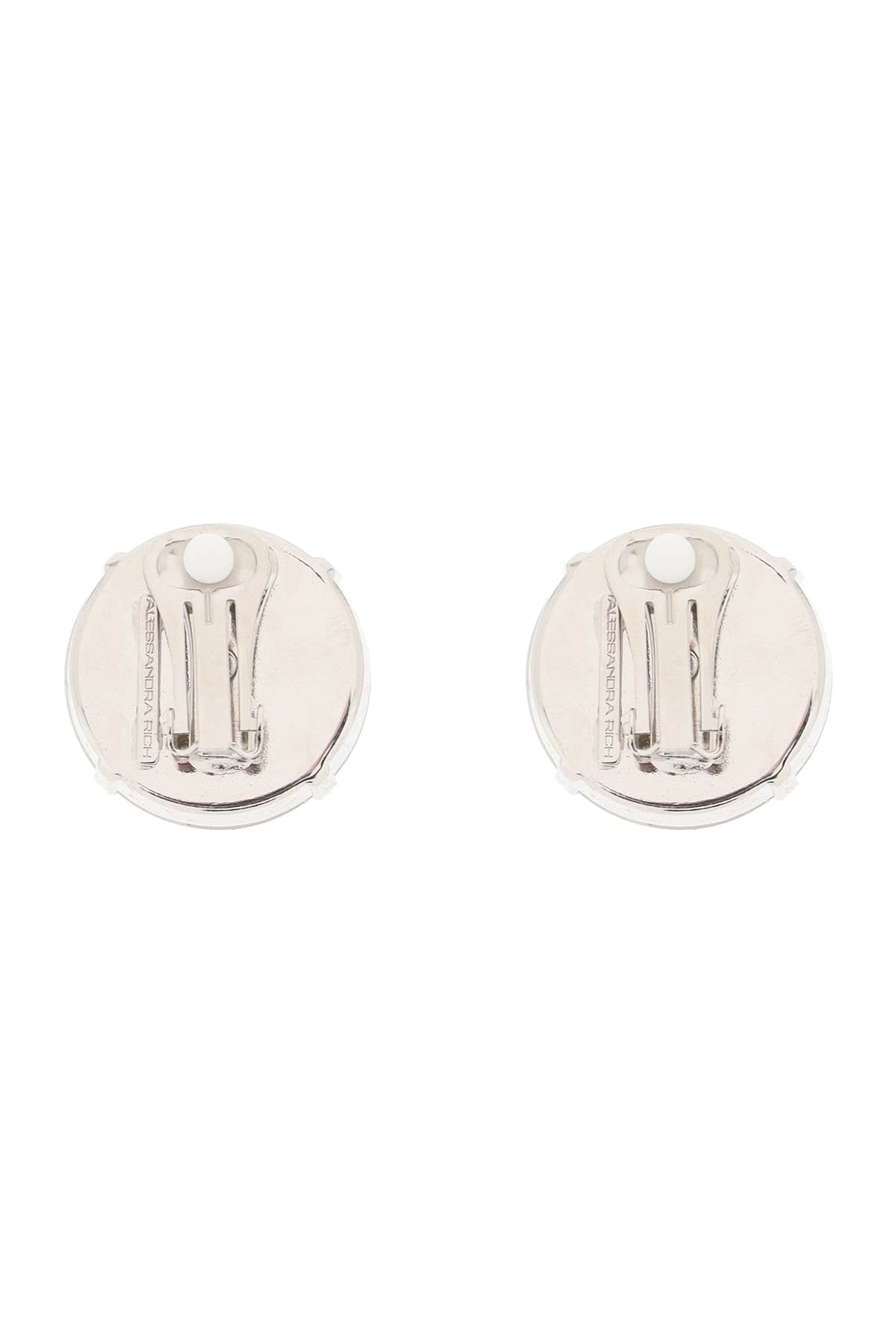 Alessandra rich crystal clip-on earrings in italian style-women > accessories > jewellery > earrings-Alessandra Rich-os-Silver-Urbanheer