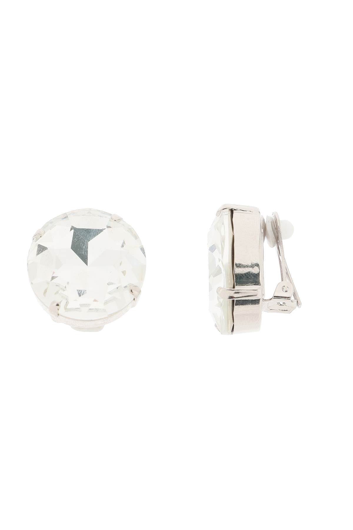 Alessandra rich crystal clip-on earrings in italian style-women > accessories > jewellery > earrings-Alessandra Rich-os-Silver-Urbanheer