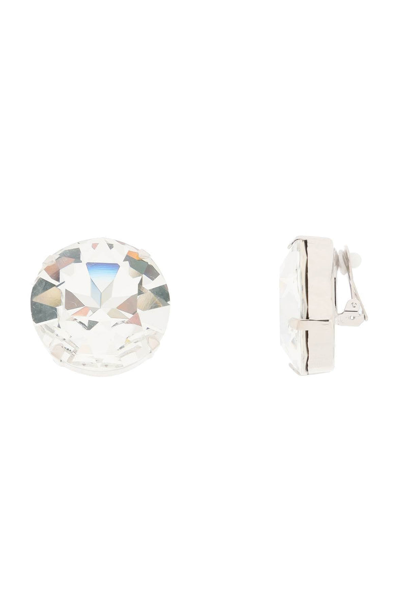 Alessandra rich large crystal clip-on earrings-women > accessories > jewellery > earrings-Alessandra Rich-os-Silver-Urbanheer