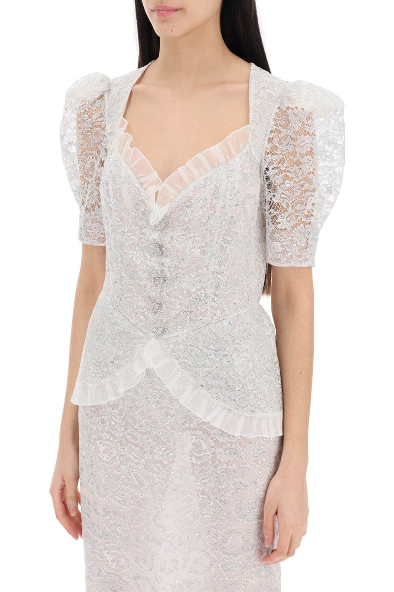Alessandra rich lurex lace dress for-women > clothing > dresses > midi-Alessandra Rich-42-Mixed colours-Urbanheer