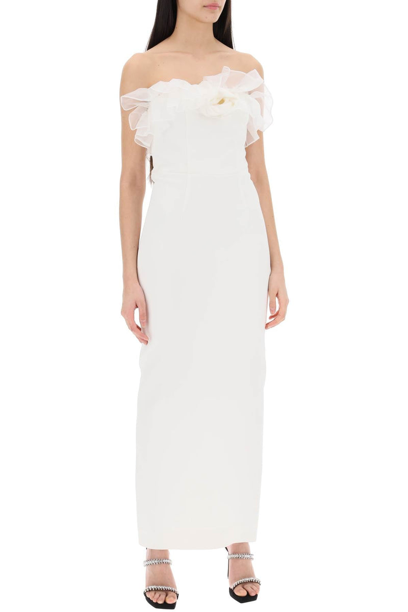 Alessandra rich strapless dress with organza details-women > clothing > dresses > maxi-Alessandra Rich-40-White-Urbanheer