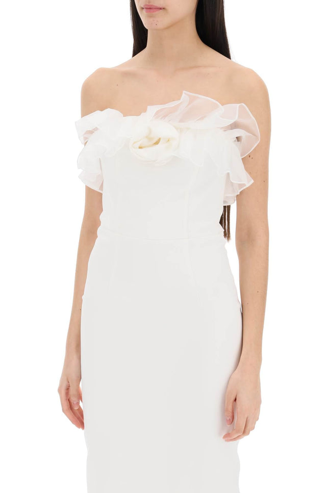 Alessandra rich strapless dress with organza details-women > clothing > dresses > maxi-Alessandra Rich-40-White-Urbanheer