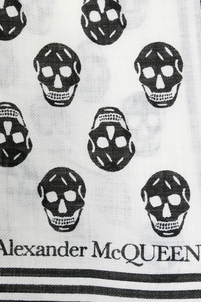 Alexander Mcqueen Scarfs White-women > accessories > scarves hats & gloves-Alexander Mcqueen-UNI-White-Urbanheer