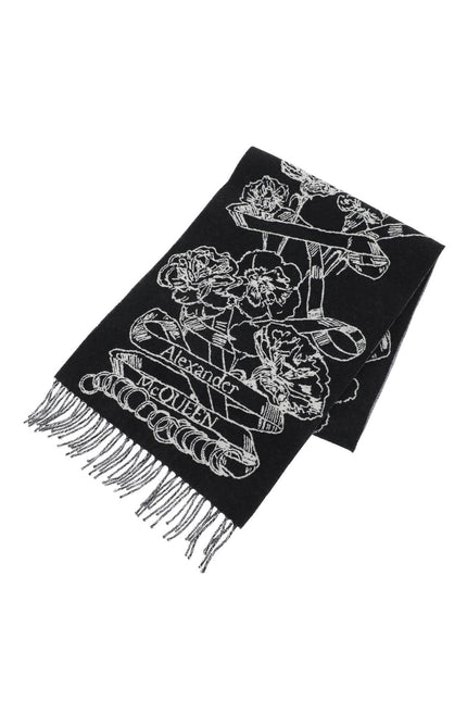 Alexander mcqueen wool reversibile scarf-women > accessories > scarves and gloves > scarves-Alexander Mcqueen-os-Mixed colours-Urbanheer