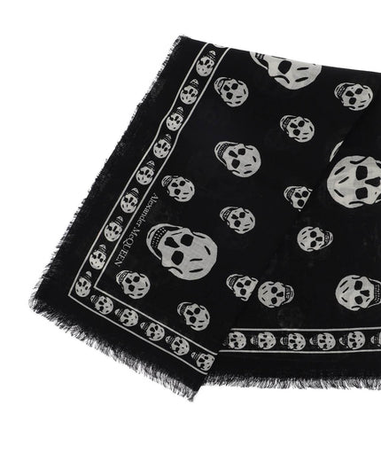 Alexander Mcqueen light wool skull scarf