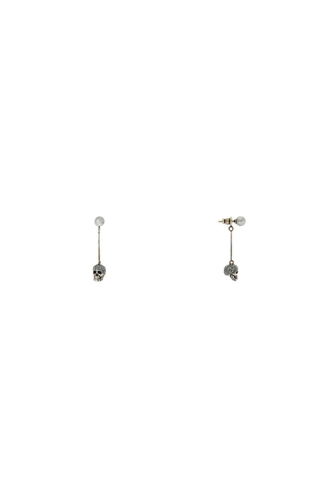Alexander Mcqueen skull earrings with pavé and chain