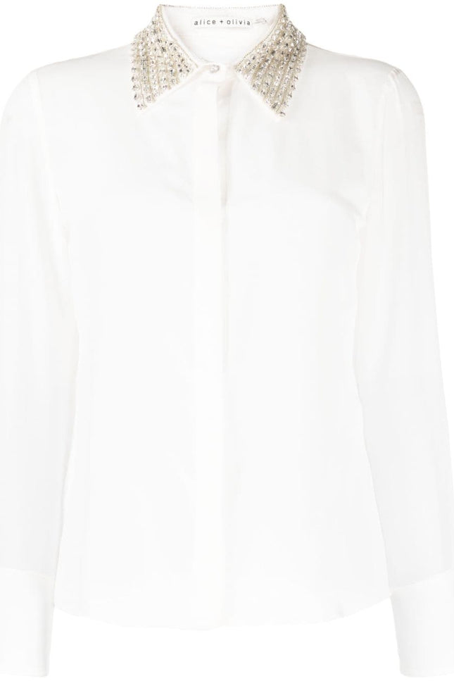 Alice + Olivia Shirts White-women > clothing > shirts-Alice + Olivia-Urbanheer